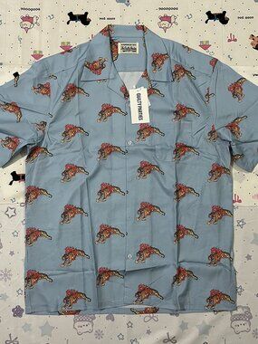 Guilty Parties Light Blue Tiger Print Short Sleeve Shirt Wacko Maria